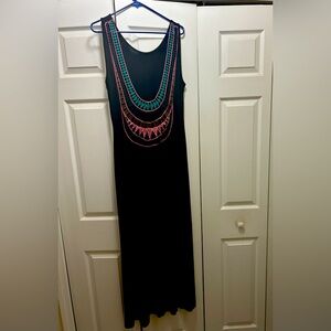 Venus Black Maxi dress XL low back cutout with lace summer